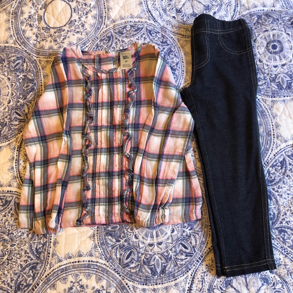 long sleeve shirt and Jeggings 4 Girls